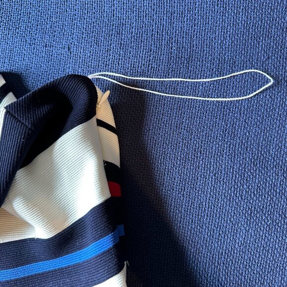 VINTAGE Adrianna Papell white colorblock striped flare dress, Size 4 - Picture 12 of 13